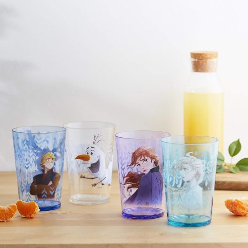  [아마존베스트]Zak Designs 14.5oz Disney Frozen 2 Nesting Tumbler Set Includes Durable Plastic Cups, Fun Drinkware is Perfect for Kids, 4pk (14.5oz, Anna & Elsa & Olaf)