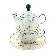 Zaklady Blue Rose Polish Pottery Country Meadow Individual Teapot & Cup