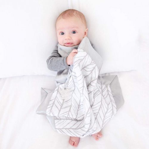  Zalamoon Luxie Pockets Blanket, Baby Toddler 100% Cotton with Satin Trim Blanket with Pocket and Pocket/Strap Holder for Pacifier or Toy, Anchor