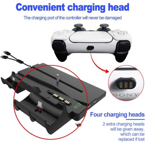  [아마존베스트]Vertical Stand for PS5 Console and Playstation 5 Digital Edition, Zamia Magnetic Suction Charging Station Dock with Dual Controller Charger Ports for PS5 and DualSense