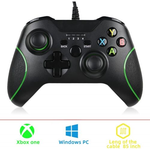  [아마존베스트]Xbox One Wired Controller, Zamia Wired Xbox One Gaming Controller USB Gamepad Joypad Controller with Dual-Vibration for Xbox One/S/X/PC with Windows 7/8/10 (Black)