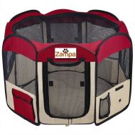 Zampa Pet Playpen Foldable Portable Dog/Cat/Puppy Exercise Kennel for Small Medium Large. The Best Indoor and Outdoor Pen. with Cary Bag. Easily Sets Up & Folds Down & Space Free
