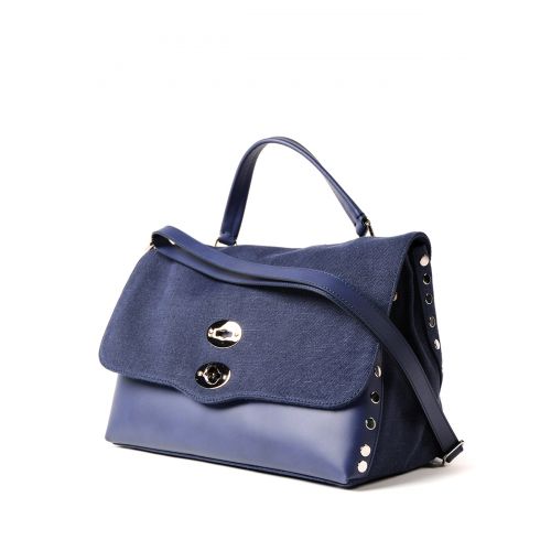  Zanellato Denim Canvas Postina medium bag