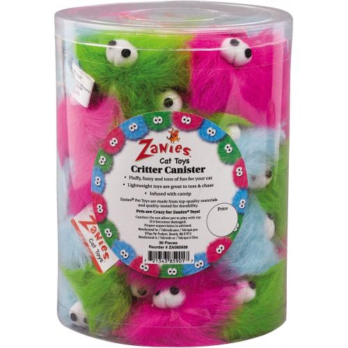  Zanies Critter Cat Toys, 36-Piece Canisters