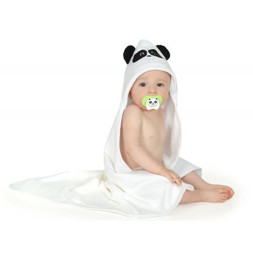  Zantty 4 Pack // 1 Extra Soft Baby Bamboo Hooded Towel Antibacterial and Hypoallergenic // 2 Bamboo...