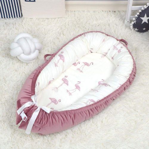  Zaote zaote Newborn Lounger,Portable Snuggle Bed Baby Bed Mattress Newborn Uterus Crib Flannel Cotton Velvet Detachable Comfortable Sleep Blanket Baby Nest