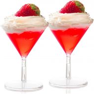 [아마존베스트]Zappy 40 Disposable Mini Plastic Martini Glasses Clear Mini Dessert Cups Plastic Cocktail Glasses 2 pc Martini Glass Dessert Glasses Parfait Cups 2 oz Wine Shooter Shot Glasses Candy Bow