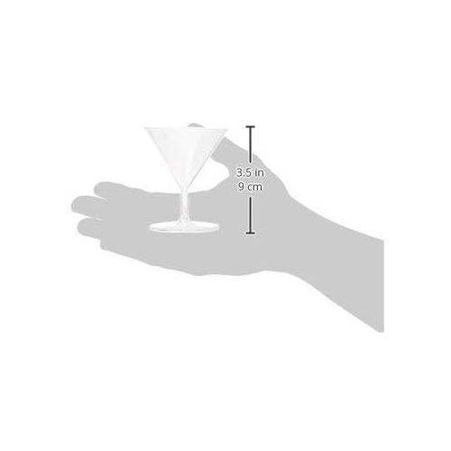  [아마존베스트]Zappy 40 Disposable Mini Plastic Martini Glasses Clear Mini Dessert Cups Plastic Cocktail Glasses 2 pc Martini Glass Dessert Glasses Parfait Cups 2 oz Wine Shooter Shot Glasses Candy Bow