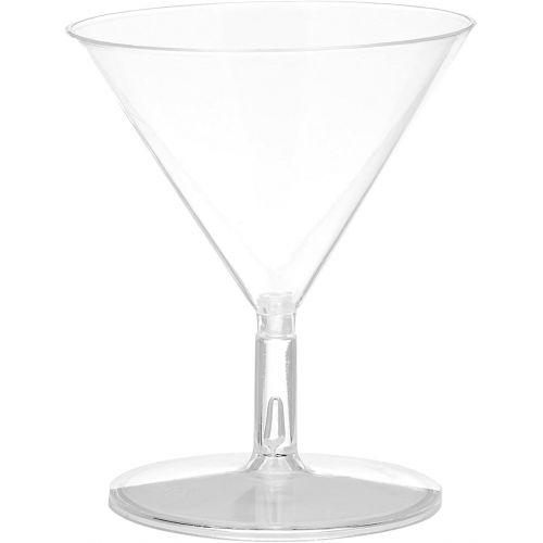  [아마존베스트]Zappy 40 Disposable Mini Plastic Martini Glasses Clear Mini Dessert Cups Plastic Cocktail Glasses 2 pc Martini Glass Dessert Glasses Parfait Cups 2 oz Wine Shooter Shot Glasses Candy Bow