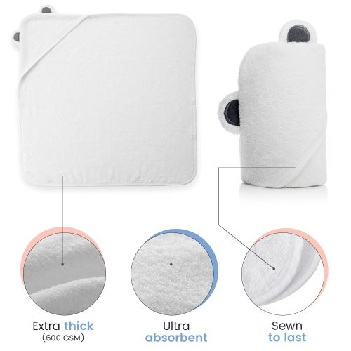  [아마존베스트]ZappyDoo Hooded Baby Towel Set | Organic Bamboo | Soft | Absorbent | Hypoallergenic | Premium Baby Shower Gift...