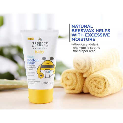  Zarbees Naturals Baby Daily Bottom Balm, 4 Ounces, with Beeswax, Calendula & Aloe