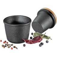 Zassenhaus Cast Iron Spice Grinder Set with Beech Wood Lid, Spice Mill, Herb and Seed Grinder, 3 Inches (Black)