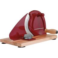 Zassenhaus Manual Bread Slicer, Classic Hand Crank Home Bread Slicer (Red)