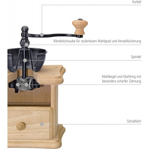  Zassenhaus 0000040135 Espressomuehle Santiago, Holz, Mehrfarbig, 19,8 x 8,9 x 14 cm