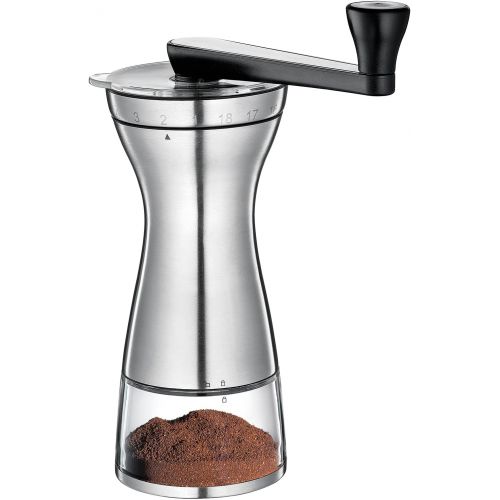  Zassenhaus Coffee Grinder Manaos in Silver, Stainless Steel/Acrylic 9 x 12 x 16 cm