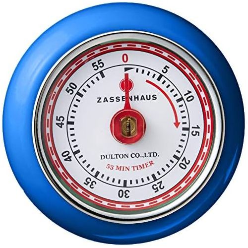  [아마존베스트]Zassenhaus: Kitchen Timer with Magnet, Royal Blue - Retro Collection Speed Range