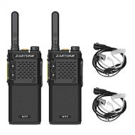 Zastone V77 Walkie Talkie with Earpiece 3W 16-Channel UHF 400-470Mhz Rechargeable Long Range Two-Way Radios 2 Pack
