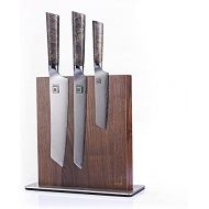 Zayiko zayiko Holz qualitatives Magnetisches Messerbrett Nussbaum - magnetischer Messerblock aus Nussbaum, bis zum 8 Messer, ohne Messer