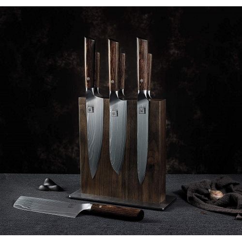  Zayiko zayiko Holz qualitatives Magnetisches Messerbrett Nussbaum - magnetischer Messerblock aus Nussbaum, bis zum 8 Messer, ohne Messer