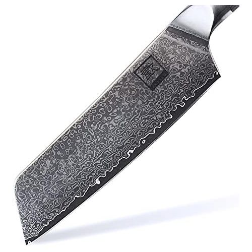  [아마존베스트]Zayiko Professional Series Damascus Knife Santoku Knife 16.00 cm Blade Extremely Sharp made from 67 Layers I Damascus Kitchen Knife and Professional Chefs Knife Made of Real Japane