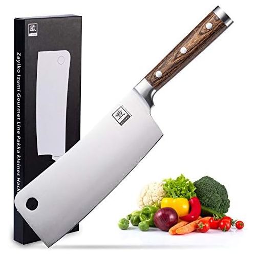  [아마존베스트]Zayiko Small Chopping Knife 18.00 cm Blade I Sharp Kitchen Knife and Professional Chefs Knife Made of German Steel with Pakka Wood Handle and Gift Box Zayiko Izumi Series