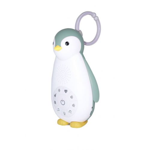  Zazu Kids ZazuKids Portable Sound Machine and Nightlight, Grey Sound Soother with Bluetooth Speaker, Zoe Penguin Design, for Babys and Young Children