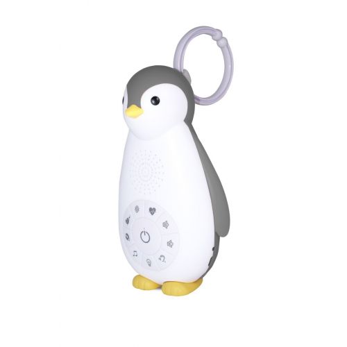  Zazu Kids ZazuKids Portable Sound Machine and Nightlight, Grey Sound Soother with Bluetooth Speaker, Zoe Penguin Design, for Babys and Young Children