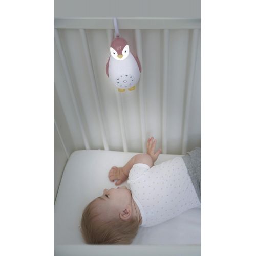  Zazu Kids ZazuKids Portable Sound Machine and Nightlight, Grey Sound Soother with Bluetooth Speaker, Zoe Penguin Design, for Babys and Young Children