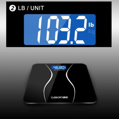  Zconmotarich Floor Body Fat Scale, LCD Digital Weight Bathroom Balance Auto On/Off Electronic Black