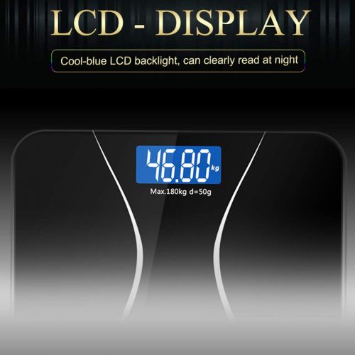  Zconmotarich Floor Body Fat Scale, LCD Digital Weight Bathroom Balance Auto On/Off Electronic Black