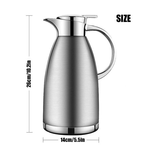  Zcxbhd 304 Edelstahl Isolation Topf Haushaltsthermos Isolationskessel Grosse Kapazitat Wasserkocher Silber 1.8L