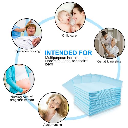  [아마존베스트]Youbaby Disposable Large Changing Pads, High Absorbent Waterproof Portable Mattress, Leak-Proof Breathable Incontinence Pad, Play Sheet Bed Chair Table mat Protector, Adult Child Baby Pets