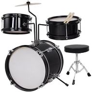 ZeHuoGe 3-Piece Drum Set Kit Junior Kid’s Children’s Size with Throne Cymbal Bass Sticks Pedal US Delivery (Blue)