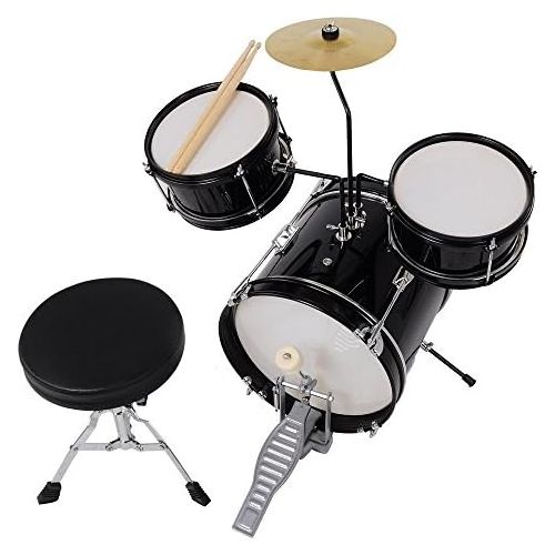  ZeHuoGe 3-Piece Drum Set Kit Junior Kid’s Children’s Size with Throne Cymbal Bass Sticks Pedal US Delivery (Blue)