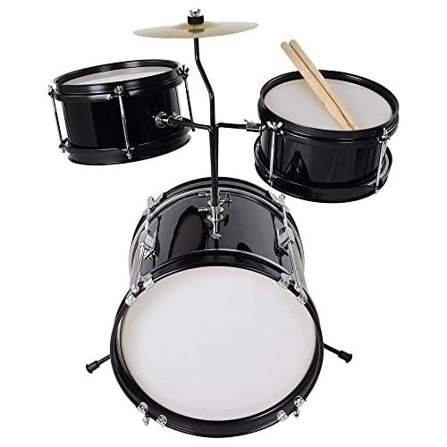  ZeHuoGe 3-Piece Drum Set Kit Junior Kid’s Children’s Size with Throne Cymbal Bass Sticks Pedal US Delivery (Blue)