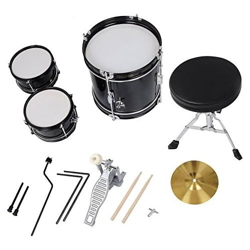  ZeHuoGe 3-Piece Drum Set Kit Junior Kid’s Children’s Size with Throne Cymbal Bass Sticks Pedal US Delivery (Blue)