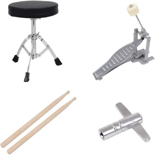  ZeHuoGe 3-Piece Drum Set Kit Junior Kid’s Children’s Size with Throne Cymbal Bass Sticks Pedal US Delivery (Black)