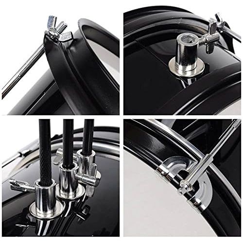  ZeHuoGe 3-Piece Drum Set Kit Junior Kid’s Children’s Size with Throne Cymbal Bass Sticks Pedal US Delivery (Black)