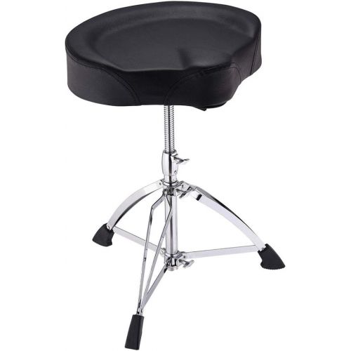  [아마존베스트]ZeHuoGe Adjustable Drum Throne Stool Swivel Seat Foldable Stand & Detachable 17x15 Widened Seat Pad Anti-Slip Rubber Feet Motorcycle Style Drum Chair for Music Show US Delivery