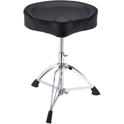  [아마존베스트]ZeHuoGe Adjustable Drum Throne Stool Swivel Seat Foldable Stand & Detachable 17x15 Widened Seat Pad Anti-Slip Rubber Feet Motorcycle Style Drum Chair for Music Show US Delivery