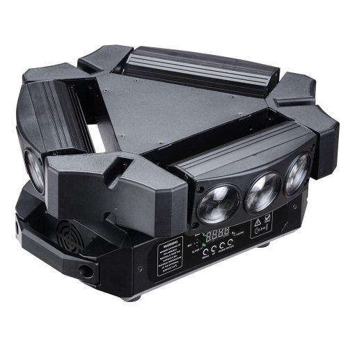  ZeHuoGe RGBW Party 10WX9 LEDs Beam Moving Head Sipder Light DMX511 Infinite Rotation 0-100% Dimming 4 Control Modes 2-20S Strobe US Delivery
