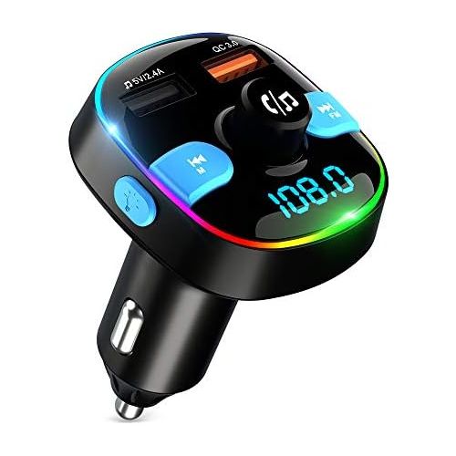  [아마존베스트]-Service-Informationen ZeaLife Bluetooth Car FM Transmitter, MP3 Music Player, FM Transmitters, Wireless Bluetooth Car Radio Transmitter, FM Radio Adapter with Hands-Free Calling, Colourful LED Backlight