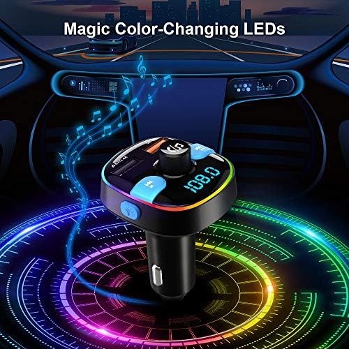  [아마존베스트]-Service-Informationen ZeaLife Bluetooth Car FM Transmitter, MP3 Music Player, FM Transmitters, Wireless Bluetooth Car Radio Transmitter, FM Radio Adapter with Hands-Free Calling, Colourful LED Backlight