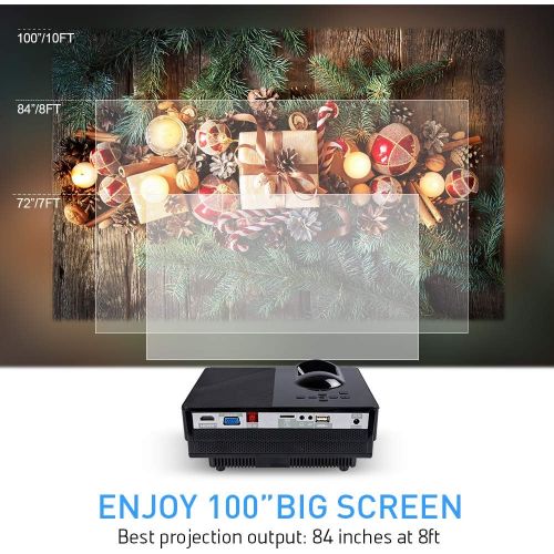  [아마존 핫딜] Zeacool Mini Video Projector, Portable Movie Projector with 170 & 1080P Support, Compatible with Fire TV Sticks, PS4, Smartphones, PCs & More for Home Theater Entertainment