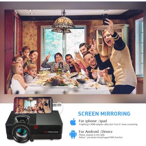  [아마존 핫딜] Zeacool Mini Video Projector, Portable Movie Projector with 170 & 1080P Support, Compatible with Fire TV Sticks, PS4, Smartphones, PCs & More for Home Theater Entertainment