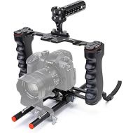 Zeadio Camera Video Rig Cage, Aluminum Filmmaking Movie Making Kit with Top Handle & Arca Type Base, Compatible with All DSLR Camera and Camcorder