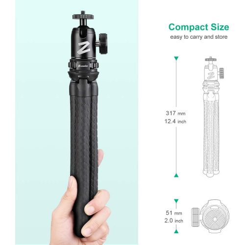  Zeadio Flexible Camera Tripod Kits, with Metal Ball Head Mount and Adapter for Camera,Camcorder, DSLR, Action Cameras etc