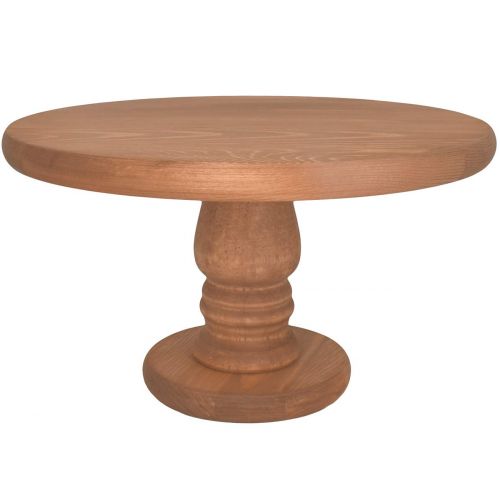  Zealax ZEALAX Rustic Wood Cake Stand, 12 Round Wedding Cake Pedestal Display Stand Holder, Burnt Orange