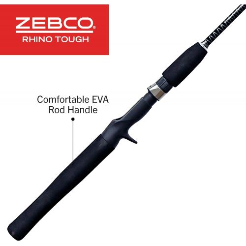  Zebco Rhino Tough Glowtip Casting Fishing Rod with Heavy Duty Guides, EVA Foam Handle