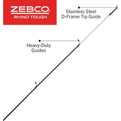  Zebco Rhino Tough Glowtip Casting Fishing Rod with Heavy Duty Guides, EVA Foam Handle